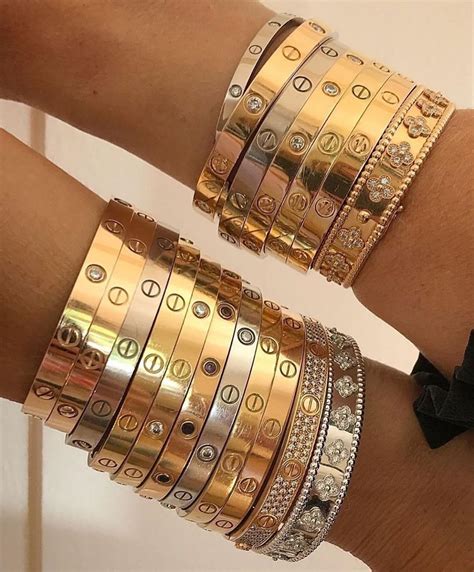 stacked cartier love bracelets|cartier love bracelet stacking ideas.